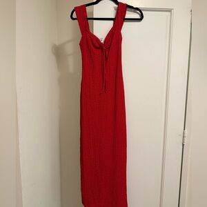 Long red dress